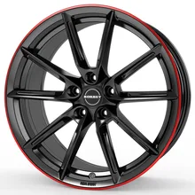 Borbet LX19 black glossy red ring
